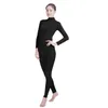 Ensnovo Unisex Cosplay Nylon Spandex Overalls und Strampler Lycra Body Rollkragen Spandex Langarm Anzug Fußloser Ganzanzug