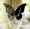 50 pezzi Laser Cut Pearl Paper Place Cards Name Cards Butterfly Wedding Party Forniture Decorazione in vetro Place Nome Card9968011
