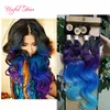 Wholesale purple,brown synthetic weave body wave hair weaves 220gram synthetic braiding hair bundle with lace closure,sew in hair extensions