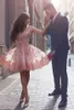 2017 New Said Mhamad Lace Homecoming Dresses Off the Shoulder Scollo a V Abiti da cocktail corti per ragazze Abiti da laurea dolce arabo