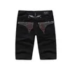 Fashion Robin Ripped Jeans For Men Diamonds Wings Shorts Slim Fit Gold Diamond And Ruby Crystals Mens Jean Size 32-42309D