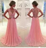 Cheap Blush Pink A Line Chiffon Prom Dresses Lace Appliques Plunging V Neck Sexy Evening Gowns Sheer Back Long Floor Length Party Dress 403