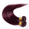 Trames Grade 9A Extensions de cheveux brésiliens de Bourgogne # 99J Vin Rouge 3Bundles Brésilien Soyeux Droit Bourgogne Rouge Cheveux Humains Tisse DHL Fre