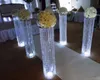 8PCS wedding decoration crystal pillar plinth props flower stand aisle road lead with led light table centerpieces for home wedding hotel party