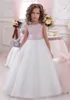 Sash Crystals Tulle Ball Gown Flower Girl Dresses Vintage Child Pageant Dresses Holy Communion Flower Girl Wedding Dresses