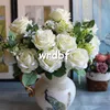 Silk Spring Rose 45cm/17.75" Length Artificial Flowers Roses Camellia 11 heads per bunch for for DIY Bridal Bouquet Accessories