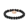 Vente en gros 10pcs / lpot 8mm Noir Mat Agate Stone avec Micro Pavé Zircon Mix Couleurs Yingyang Tai Chi cz Perles Bracelets