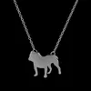 Groothandel en detailhandel Nieuwe Engelse Bulldog Dier Ketting voor Vrouwen Leuke Hond Silhouet Cart Cartoon Hond Hanger Ketting Geschenken