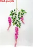 Künstliche Glyzinien Romantische Seidenblumen Wohnzimmer Hängen Blume Pflanze Reben Home Party Hochzeit Simulation Decor 12 Stücke