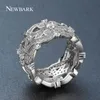 Nybark Double Infinity Ring för Kvinnor Cubic Zirconia Wide Engagement Wedding Rings Love Fashion Accessories Smycken Gift Q170720