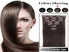 70g 16 22 Full Head Remy Clip in Human Hair Extension Black Brown Blonde Valfritt 7st Set 70g Set 28 färger tillgängliga