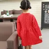 Estilo chinês vestido da menina do ano novo do bebê meninas roupas bonito bordado vermelho dress crianças floral princesa dress crianças clothing top quality