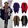 여성용 스웨터 도매 - 2021 겨울 여성용 오버웨어 대형 니트 캐시미어 Poncho Capes Duplex Shawl Cardigans 스웨터와 Tasse