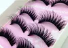 Toptan 5 Çiftleri Kadınlar Lady Doğal Göz Lashes Makyaj El yapımı Kalın Sahte Çapraz Yanlış Eyelashes Araçları