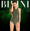 Bayan ArmyGreen Kırmızı Çok Sling Yüksek Bel Backless Spor Mayo Mayo Brezilyalı Monokini Mayolar Bodysuit M XXL