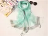 10 UNIDS otoño nueva moda mujer bufanda de Seda protector solar bufanda de la bufanda de la bufanda de la bufanda de seda del color puro señoras 200 * 90 cm envío gratis