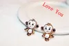 Cute Animal Monkey Shape Earrings for Women Girls White Enamel Gold Plated Vintage Earrings Jewelry Accessories293t