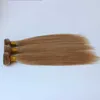 Straight TOP Honey Blonde Color Brazilian Human Hair Weft 27 Peruvian Indian Malaysian Cambodian Human Hair Weave Extensions 3 Bundles weft