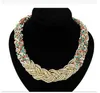 Neuankömmlinge Frauen goldene Reisperlen Labber Statement Halskette Lady Schmuck Chokers Halskette für Party geben Geschenke Marke Design Weihnachten