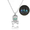 Luminous Glowing in the Dark Necklace Silver Horse Mermaid Skull Pendant Lockets chain women Fashion Jewelry will and sandy