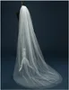 Kvinnors 2 m längd bröllopslöjor 2 lager kapelllängd tyll brudslöjor med kambröllopstillbehör 11059288v