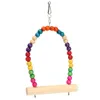 2016 Wooden Bird Parrot Swing Stand Cage Colorful Hanging Toys For Cockatiel Budgie