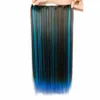 5 Clip In Hair Extension Heat Resistant Synthetic Fiber Mixed Colorful GreyBlue Halloween Hair Piece For Africa American8338367