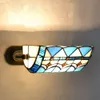 ティファニー廊下バルコニーカラフルなガラス壁照明長方形のバンクスタイルの廊下壁orsconceベッドルームベッドサイドウォール照明器具