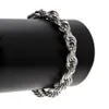 Bracelet plaqué or véritable argent pour hommes articles lien à la mode 10mm 22cm corde chaîne Bracelets bijoux