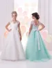 Robes de concours de petite fille Glitz enfant en bas âge arc corail longue bébé fleur filles robe pour mariage enfants princesse fête robes de bal