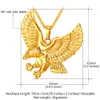 New Gold Eagle Collana uomo gioielli Trendy Platinum / 18 carati placcato oro animale falco ala ala fascino collana pendente all'ingrosso P820