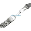 Jawoder Watchband 22mm 24mm Full polerat rostfritt stål Watch Band Rem armband Tillbehör Silveradapter för Superocean261Z