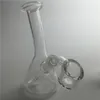 Mini-Glas-Ölbohrinsel-Wasserbong mit Banger-Quarz-Domeless-Nagel, 3 mm dick, kurzer Hals, 4,3 Zoll, kleine Recycler-Bongs zum Rauchen