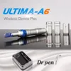 Draadloze derma pen krachtige ultima a6 microneedle dermapen dermastamp meso12 naalden vervangbare cartridge EU/US/UK/AU -plug