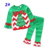 Filles Tenues De Noël 2017 Santa Manches Longues Top + Pantalon À Volants 2 Pièces Ensembles infantis Pyjamas De Noël Ensemble Mignon Bébé Enfants Vêtements Homewear