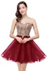 $39.9 New Cheap 7 Colors Mini Short Homecoming Dresses 2020 Little Black Lace Appliques Tulle Cocktail Burgundy Prom Party Gowns CPS411