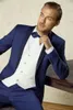 Groomsmen de alta Qualidade Xaile Lapela Do Noivo Smoking Azul Royal Ternos Dos Homens de Casamento / Prom Melhor Homem Blazer (Jacket + Pants + colete + Gravata) A85