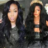 HD透明なボディウェーブレース黒人女性のための人間の髪のかつら4x4 13x4フロントクロージャーウィッグプリプルック