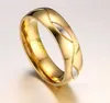 Diamant Edelstahl Paar Ringe Für Männer Frauen Hochzeit Schmuck Kristall Ring Gold Farbe Großhandel Neue