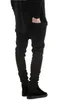 Pantalones vaqueros Robin de autocultivo para hombre, elásticos, con pies atados, color negro puro, marca europea, Rock Revival