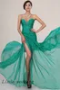 Free Shipping High Quality Sweetheart Evening Dress New Red Champagne Emerald Green With Slit Chiffon Long Pleating Formal Party Dress