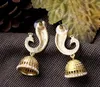 Fashion Long Drop Animal Earrings 18K Gold Plated Inlay Colorful Crystal Peacock Earrings for Women ER0086-C,ed01093