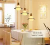 Luzes pendentes de vidro led bege modernas lustre de madeira luminária para sala de jantar quarto restaurante iluminação