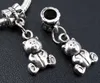 100 ADET Tibet Gümüş ayı Charms Kolye Dangle Boncuk Fit Avrupa Bilezik 26mm