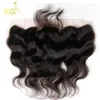 Kant Frontale Sluiting 8A Maleisische Indiase Peruviaanse Cambodjaanse Braziliaanse Virgin Menselijk Haar Body Wave Sluitingen Gebleekte Knots Oor tot Ear 13x4 in