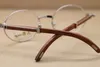 Lunettes dorées cadres hommes ou femmes lunettes rondes en métal décor optique monture en bois lunettes concepteur hommes femmes Luxury2056