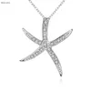 Hot Starfish Pendentif Collier zircon 925 en argent sterling bijoux de mode femme beau cadeau d'anniversaire top qualité livraison gratuite