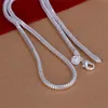 High grade 4MM snake bone necklace Men sterling silver plate necklace N191 brand new fashion 925 silver Chains necklace factory d211W