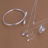 Gorąca Sprzedaż Damskie Sterling Silver Jewelry Sets 6 Ustawia dużo Mieszane Styl EMS61, Moda 925 Srebrna Naszyjnik Bransoletka Zestaw Biżuterii Ring