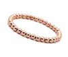 Vente en gros 10 pièces/lot 6mm 24K or véritable, or Rose, perles rondes en cuivre plaqué platine hommes femme cadeaux d'anniversaire Bracelet extensible